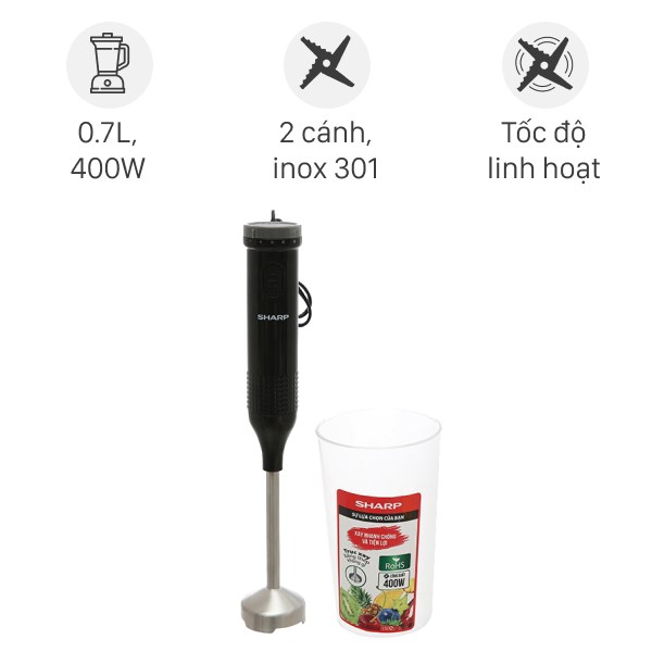 Máy xay sinh tố Sharp EM-H074SV-BK